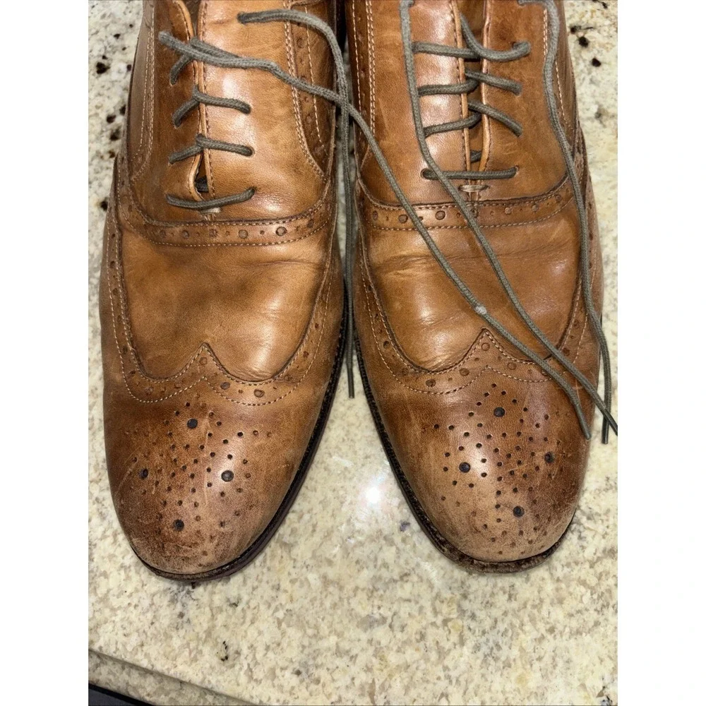 Johnston & Murphy Shoes Tyndall Wingtip Oxford Shoe Brown Leather Men's 12 M